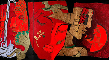 Hindu triad painting